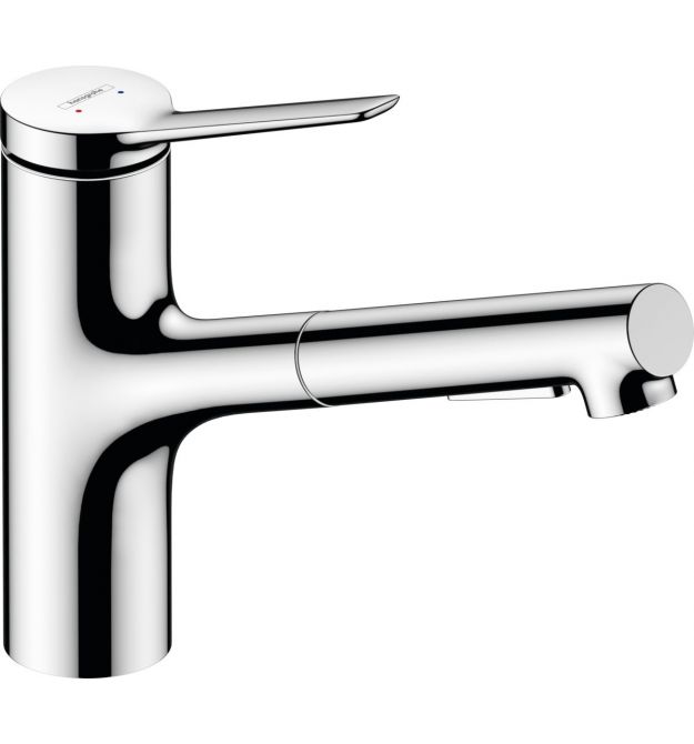 Hansgrohe Змішувач для кухні Zesis M33, довж.виливу - 219мм, витяжний, 1важіль, KM150, хром