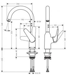 Hansgrohe Змішувач Focus M42 для кухонної мийки 71802000