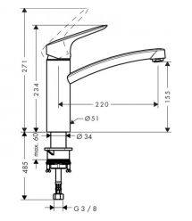 Hansgrohe Смеситель Logis для кухонной мойки 71832000