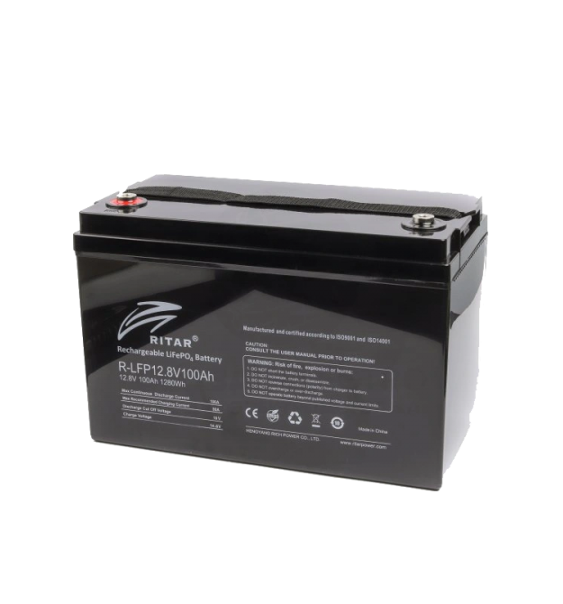 Акумуляторна батарея з bluetooth та підігрівом Ritar LiFePO4 12,8V 100Ah 1280Wh (330 х 172 х 214 мм), 13kg Q1