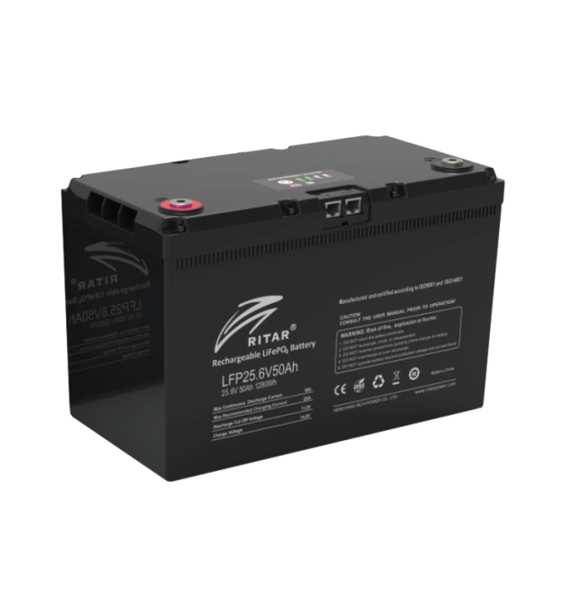 Акумуляторна батарея з bluetooth Ritar LiFePO4 25.6V 50Ah 1280Wh (330 х 172 х 214 мм), 11kg Q1