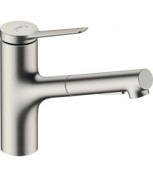 Hansgrohe Змішувач для кухні Zesis M33, довж.виливу - 219мм, витяжний, 1важіль, KM150sBoxlite, сталь