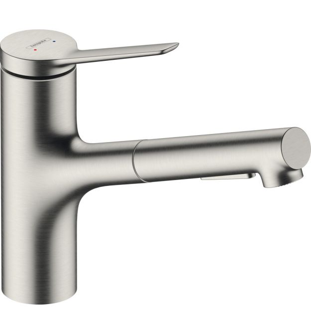 Hansgrohe Змішувач для кухні Zesis M33, довж.виливу - 219мм, витяжний, 1важіль, KM150sBoxlite, сталь