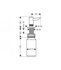 Дозатор для мила Hansgrohe Modern 300мл Сталевий (40418800)