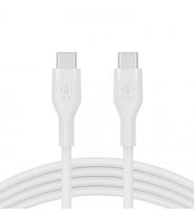 Кабель Belkin USB-С - USB-C силиконовый, с клипсой, 2м, белый