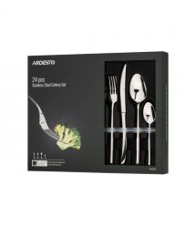 ARDESTO Набор столовых приборов Black Mars Monza 24 пр., нержавеющая сталь