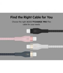 Belkin Кабель USB-С - Lightning BRAIDED SILICONE 1m White