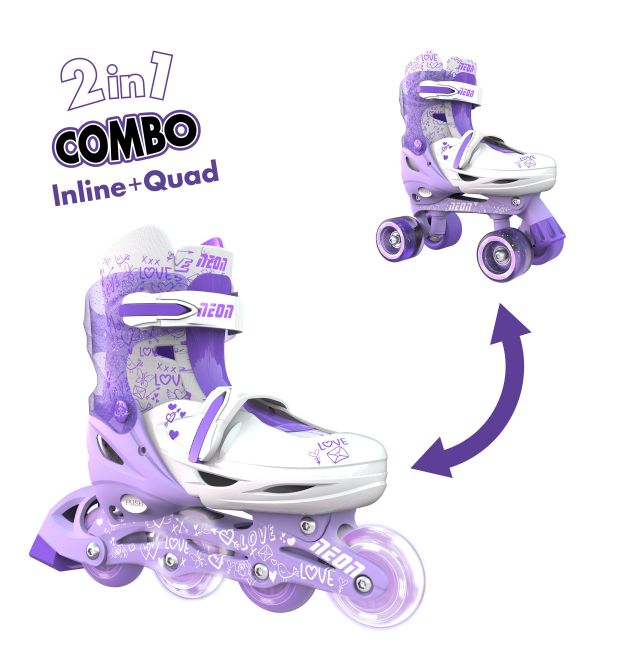 NEON Роликовые коньки Combo Skates Сиреневый (Размер 34-38)