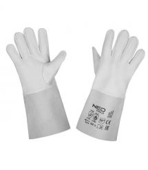 Захисні рукавички Neo Tools зварювальника козяча шкіра, захист від горіння та бризок металу, р.11, білий (97-653)