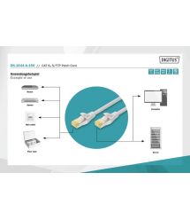 Digitus Патч-корд CAT 6a S-FTP, 15м, AWG 26/7 сірого кольору