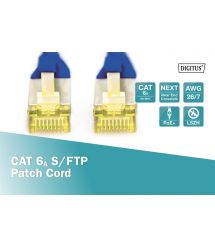 Digitus Патч-корд CAT 6a S-FTP, 1м, AWG 26/7 синього кольору