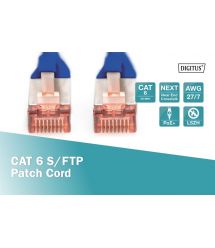 Патч-корд Digitus CAT 6 S-FTP, 10м, AWG 27/7, LSZH, синий