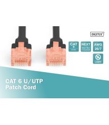 Digitus Патч-корд CAT 6 UTP, 10м, AWG 26/7, Cu, LSZH, чорний