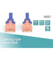 Digitus Патч-корд CAT 6 UTP, 10м, AWG 26/7, Cu, LSZH, синього кольору