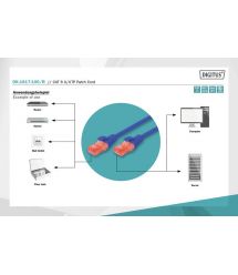 Digitus Патч-корд CAT 6 UTP, 10м, AWG 26/7, Cu, LSZH, синього кольору