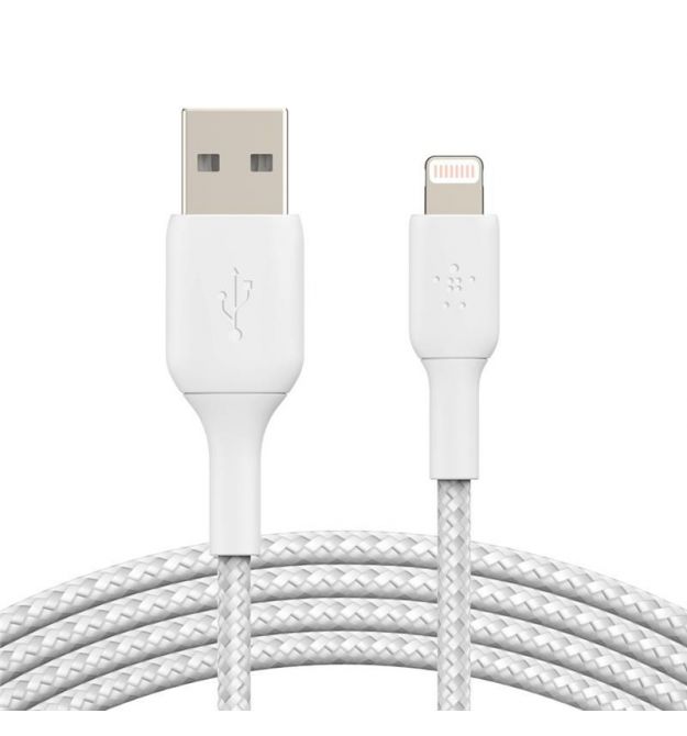 Кабель Belkin Braided A-LTG 1M White (CAA002BT1MWH)