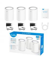 Маршрутизатор WiFi Mesh-система WiFi 6 2.5G Cudy M3000 V2.0 White (3-Pack) 3 штуки двухдиапазонные