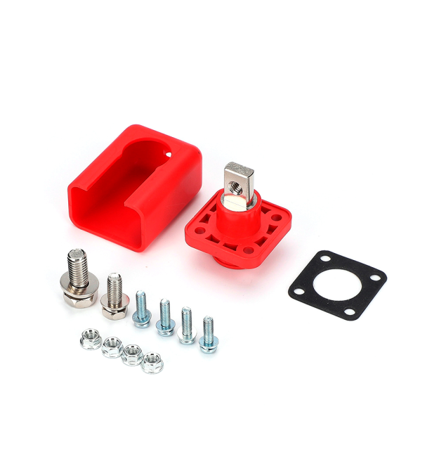 Корпусна прохідна клема 150A-A, М8, 150A, 600V, &ample0,6 мОм, мідь, IP54, Red