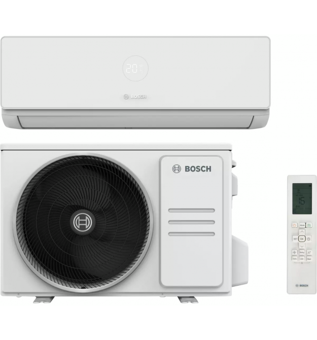 Bosch Кондиціонер CL4000i RAC 2,6, 9000 BTU, інвертор, 25 м2, A++/A++, до -21°С, R32, Wi-Fi ready, білий