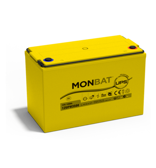 Акумуляторна батарея MONBAT TOP TERMINAL 12UPM3500 AGM 12V - 100 Ah, 340x173x220 мм, 35.5 кг