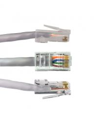 Набор коннектор RJ45 20 шт + колпачок под RJ45 синий 20 шт