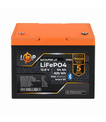 Акумулятор LP LiFePO4 12,8V - 64Ah (820Wh) (BMS 80A/64А) пластик Smart BT