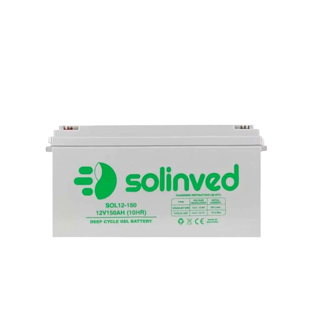 Акумуляторна батарея SOLINVED 150-12 GEL 12V 150 Ah (483 x 170 x 238), 43.6 kg Grey Q1 - 48