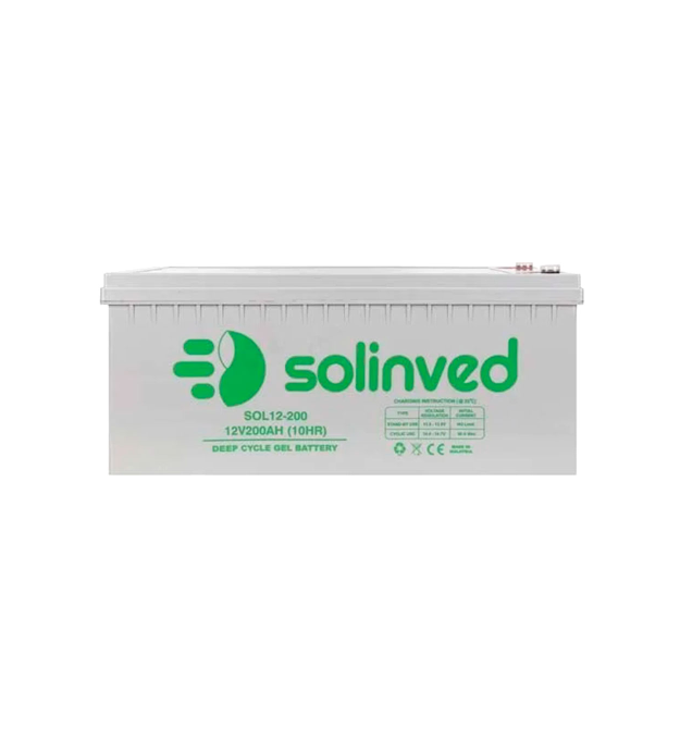 Акумуляторна батарея SOLINVED 200-12 GEL 12V 200 Ah (522 x 240 x 224), 60.3 kg Grey Q1 - 48