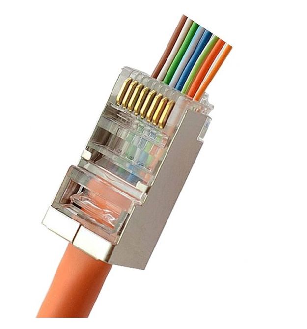 Коннектор со сквозными отверстиями Kingda RJ45 STP кат. 5e