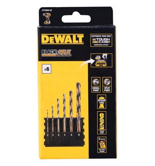 Касета зі свердлами по металу DeWalt, Black & Gold DeWALT DT70828