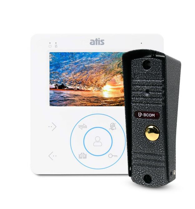 Комплект видеодомофона ATIS AD-480MW + BCOM BT-305HR Silver