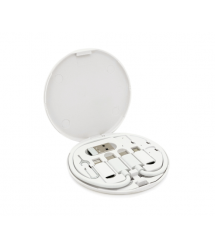 Кабель Data Cable Set, Type-C-Type-C+ перехідники (USB+Lighting+Micro), 60W, White, довжина 0.2м, Case