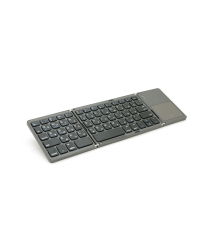 Клавіатура бездротова B033, розкладна, 64 клавіші, Touchpad, (Eng - Pyc), 2.4G, Gray, 300x98mm, Box