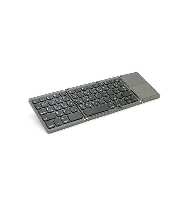 Клавіатура бездротова B033, розкладна, 64 клавіші, Touchpad, (Eng - Pyc), 2.4G, Gray, 300x98mm, Box