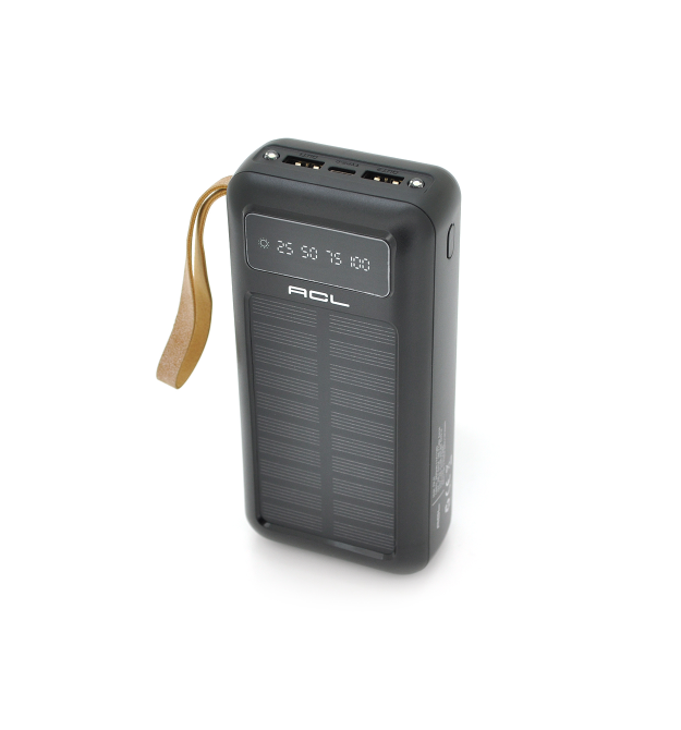 Powerbank ACL PW-61 30000mAh, SOLAR, Type-C - Lighting - Micro - USB, Black, Box