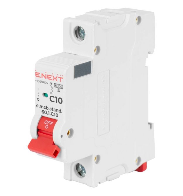 Модульный автоматический выключатель Enext e.mcb.stand.60.1.C10, 1р, 10А, C, 6кА