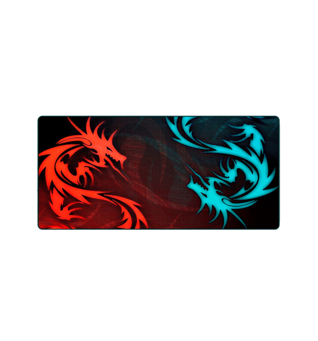 Килимок 300*700 тканинний Red and Blue Dragons з боковою прошивкою, товщина 2 мм, Black, Пакет