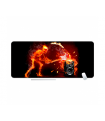 Килимок 400*800 тканинний Fire musician з боковою прошивкою, товщина 3 мм, колір Black-red, Пакет