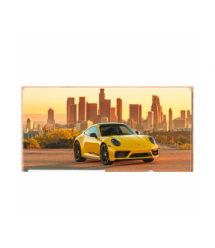 Килимок 300*800 тканинний Porsche 911 з боковою прошивкою, товщина 3 мм, Yellow, Пакет