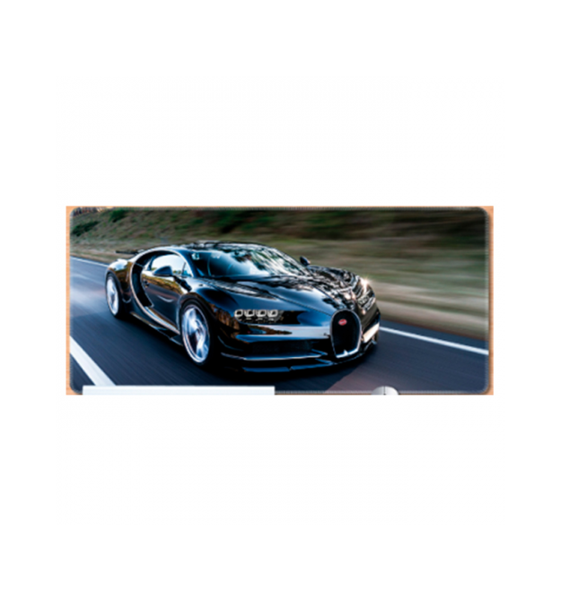 Килимок 300*800 тканинний Bugatti Chiron з боковою прошивкою, товщина 3 мм, Black, Пакет