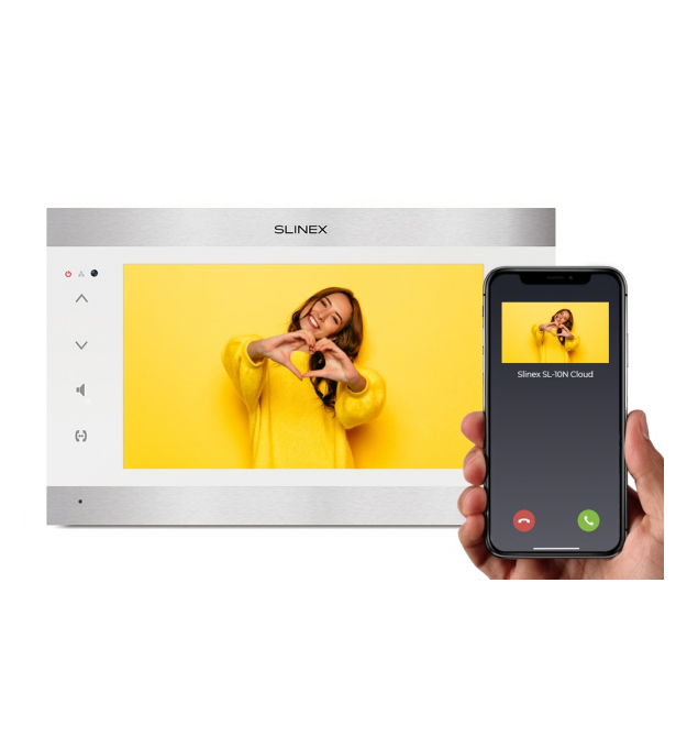 Wi-Fi відеодомофон Slinex SL-10N Cloud (silver + white), AHD, 10&amprdquo сенсорний IPS екран, переадресація на тел Smart Call,