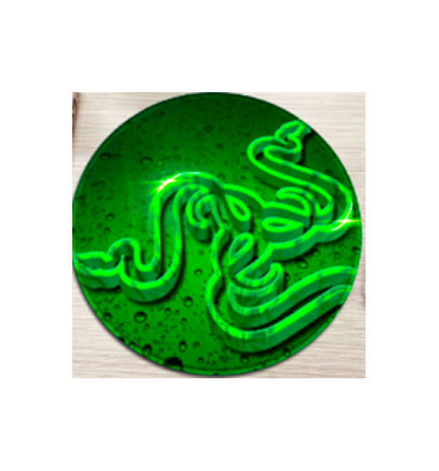 Килимок 200*200 мм тканинний RAZER 5 з боковою прошивкою (круглий), товщина 2 мм, колір Green, Пакет