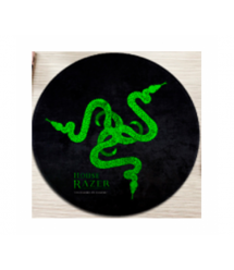 Килимок 220*220 мм тканинний RAZER 12 з боковою прошивкою (круглий), товщина 3 мм, колір Black - Green, Пакет