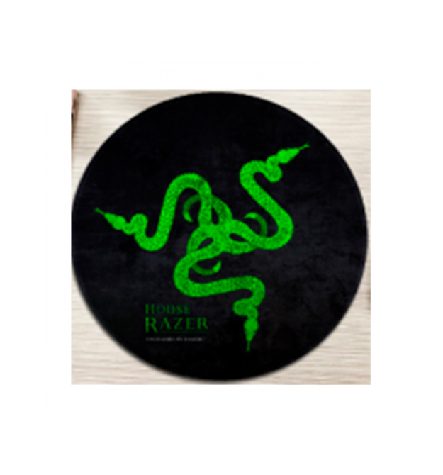 Килимок 220*220 мм тканинний RAZER 12 з боковою прошивкою (круглий), товщина 3 мм, колір Black - Green, Пакет