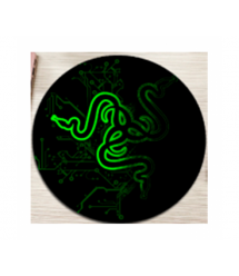 Килимок 220*220 мм тканинний RAZER 13 з боковою прошивкою (круглий), товщина 3 мм, колір Black - Green, Пакет