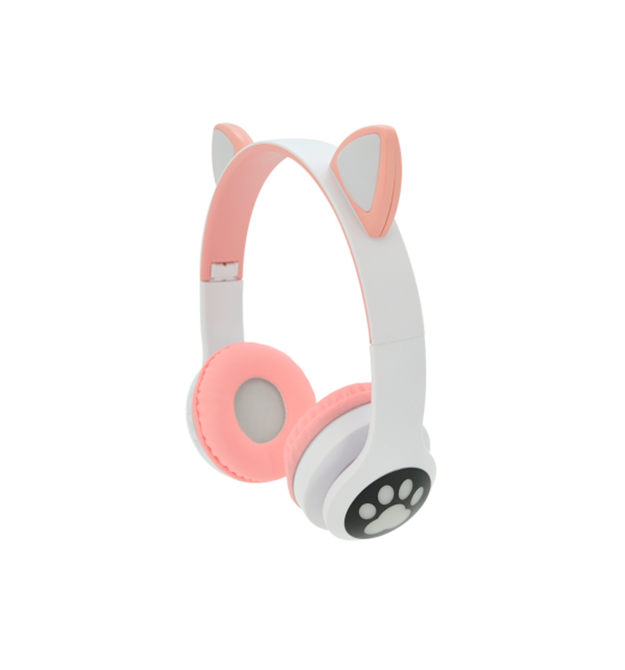 Бездротові навушники Bluetooth Cat Ear YR-28 Led, Pink