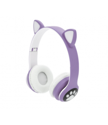 Бездротові навушники Bluetooth Cat Ear YR-28 Led, Purple