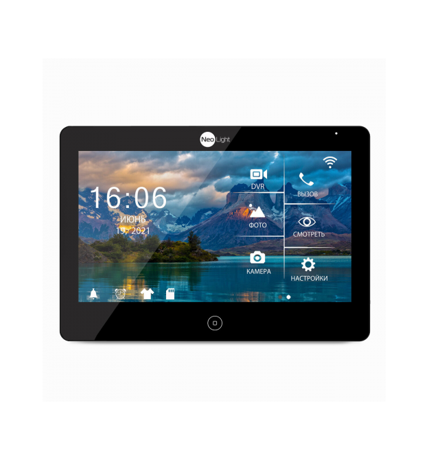 10ти дюймовий Full HD сенсорний відеодомофон з WiFiLAN та можливістю перегляду архіву з телефону NeoLight MEZZO HD WF чорний