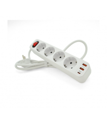 Мережевий фільтр HOCO NS1 на 4 розетки + 3 USB, 18W, 220В, White