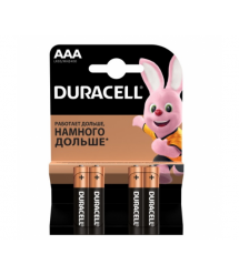 Батарейка лужна DURACELL LR03 (ААА) MN2400, 4шт у блістері, ціна за блістер